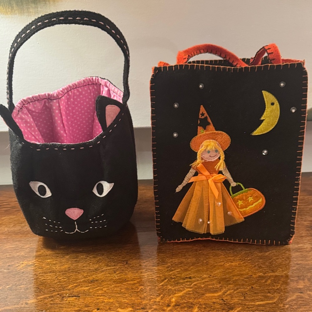 Halloween Trick or Treat Felt Bags Black Cat Pottery Barn Kids & Boutique Witch